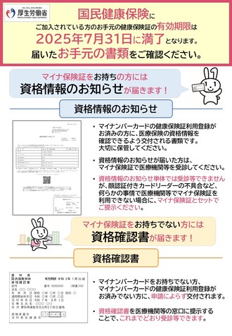 国民健康保険証の有効期限は2025年7月31日